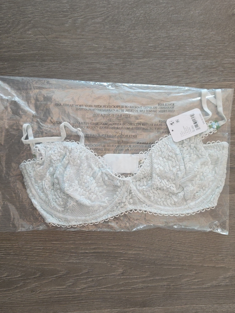 NWT Victoria’s Secret Blue Combo Floral Lace Underwire Bra 36DD